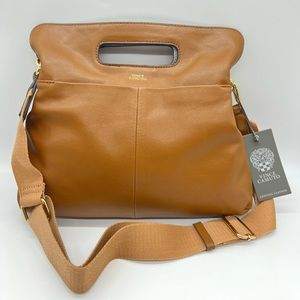 Vince Camuto Yara Convertible Large Leather Clutch Bag in Vintage Brown